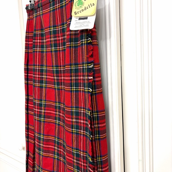 Brendella Wool Tartan Pleated Plaid McKilt Royal Stewart Red Skirt Size 10 NWT - Picture 3 of 14
